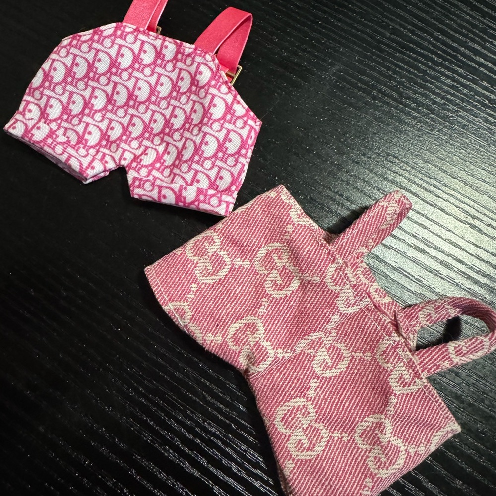 Pink luxury DI@R and G$cci LABUBU CLOTHING BUNDLE